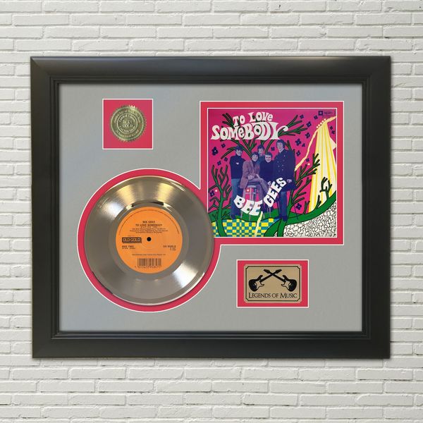 Bee Gees To Love Somebody Framed Gold 45 Record Display