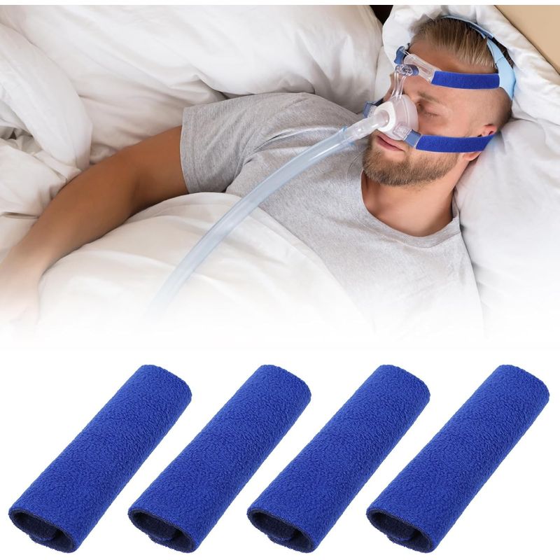 Compatible For Satin CPAP Strap Covers, Breathable CPAP Mask Cushions, Universal CPAP Mask Liners To Reduce CPAP Mask Strap Pressure And Red Marks Extend CPAP Headgear Strap Covers Useful Life (Blue
