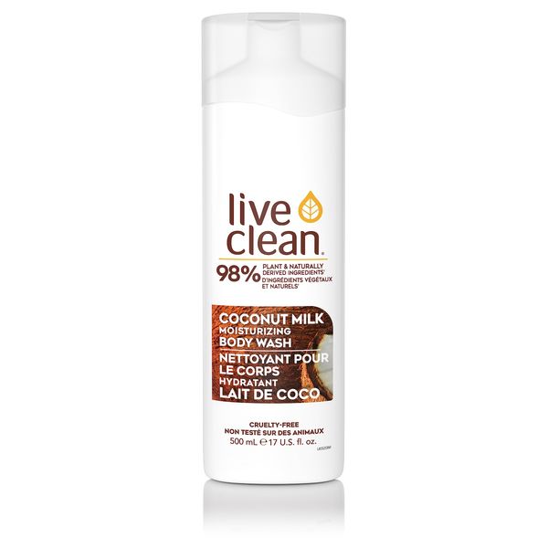 Live Clean Body Wash, Moisturizing Coconut Milk, 17 Oz