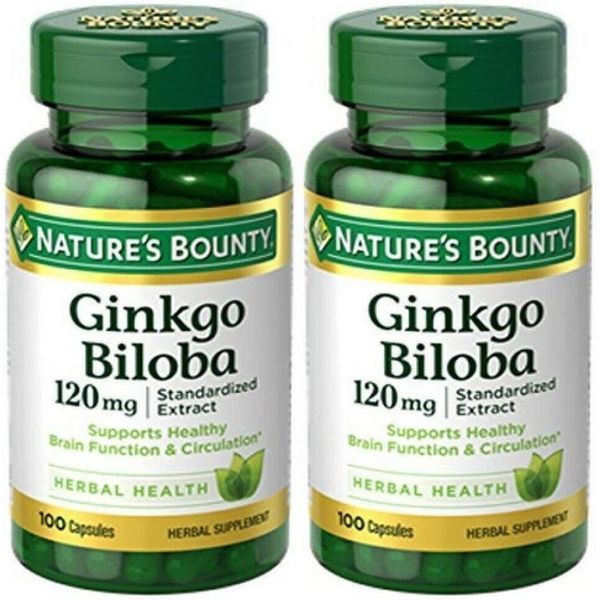 2 Pack GINKGO BILOBA 120 mg - 200 Caps (2x100) Brain Function & Memory Non-GMO