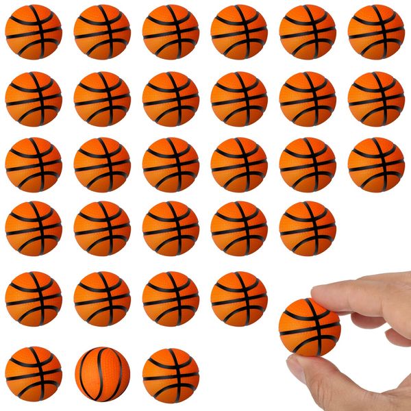 30 Pcs Mini Basketballs Stress Balls 1.18 Inch Mini Basketball Party Favor Tiny Foam Basketballs Small Soft Mini Foam Sports Balls Basketball Party Decorations Foam Balls Toy for Relief Party