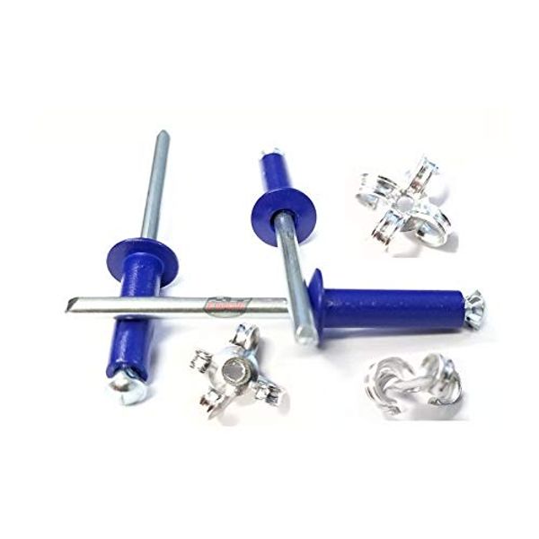 Dark Blue 3/16" Rivet Small Head Exploding Banana Peel Aluminum Pop Rivets 250 pack
