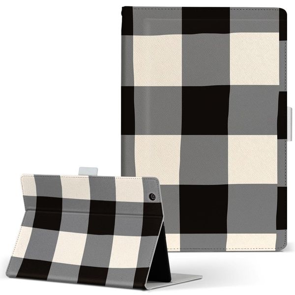 dtab Compact d-02K case notebook type cover direct paste type check white black 010719