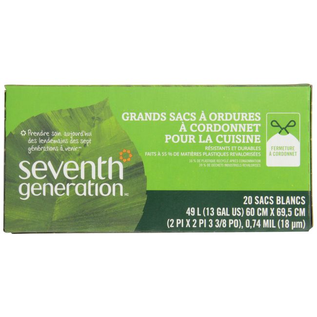 Seventh Generation 13 gallon Drawstring Kitchen Bags 20 ct