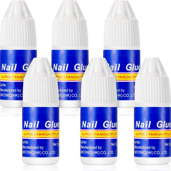 6 Pieces Nail Glue Quick Nail Tip Glue Beauty False Nail Adhesive for Stick or Repair Artificial Nails