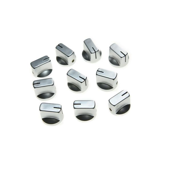 KAISH 10pcs Guitar AMP Effect Pedal Knobs Pointer Knob with Set Screw Silver