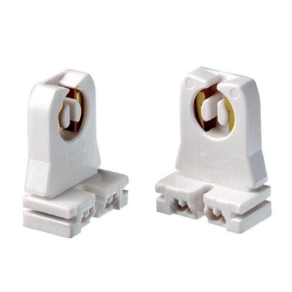 Leviton 13351 Medium Base, Bi-Pin, Linear Fluorescent Lampholder , White