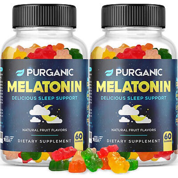 (2 Pack) Natural Melatonin Gummies - Great for Insomnia & Sleep 120ct