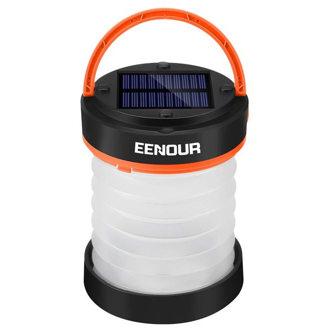 EENOUR LED Lantern, Solar Lantern, USB Rechargeable, Camping Lantern, High Brightness, 3-Level Dimming, Power Bank Function, Foldable, Flashlight, Camping, Outdoors, Power Outages, Disaster Prevention