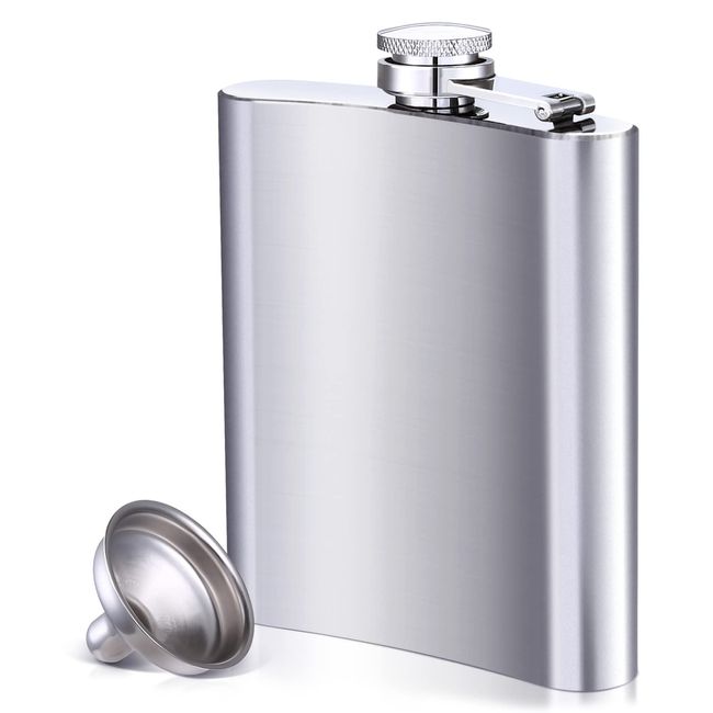 LIHAO Hip Flask Flask with Stainless Steel Funnel 280ml/10oz Whiskey Bottle Lightweight Liquor Water Bottle Portable