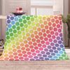 KnBoB Flannel Blanket Throw, Fall Throw Blanket 80×120CM for Couch Multicolor Rainbow Dots Pattern
