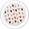 Cute Beige and Brown Heart Doodle Pattern PopSockets PopGrip for MagSafe