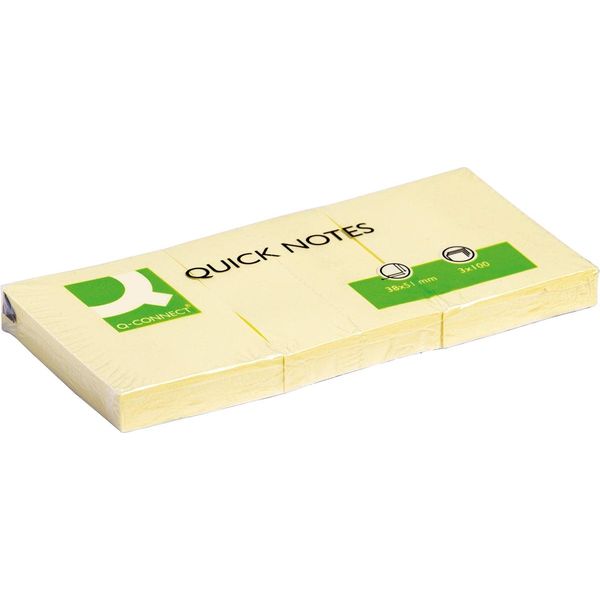 Q-Connect Quick Notes 38 x 51mm Yellow (12 Pack) KF10500