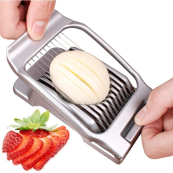 Egg Slicer for Hard Boiled Eggs Strawberry Slicer New Stainless Steel Egg Dicer