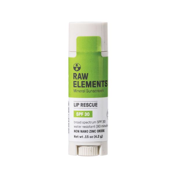 Raw Elements: Outdoor Lip Rescue SPF 30+ Lip Balm, .15 oz, Water-Resistant, Packed with Antioxidants, Vitamins and Minerals. by Raw Elements