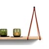 Brute Strength - Leather shelf brackets - Split lines - Cognac - 2 pieces - Floating shelf set - Wall brackets - Shelf straps - Full grain leather