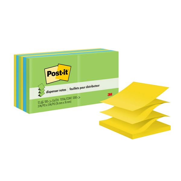Post it Notes Floral Fantasy 3x3 Dispenser Adhesive Notes 12 Pads 100 Sheets