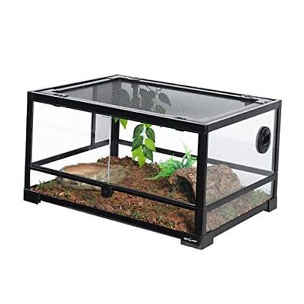 Full Glass 20 Gallon Reptile Tank, Front Opening Reptile Terrarium 24" x 18"x