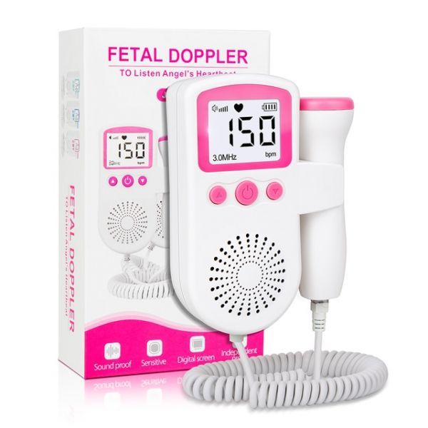 Fetal Heart Sound Meter Heart Rate Heart Sound Listener Pregnant Women Gift 48, 01 Type Pink