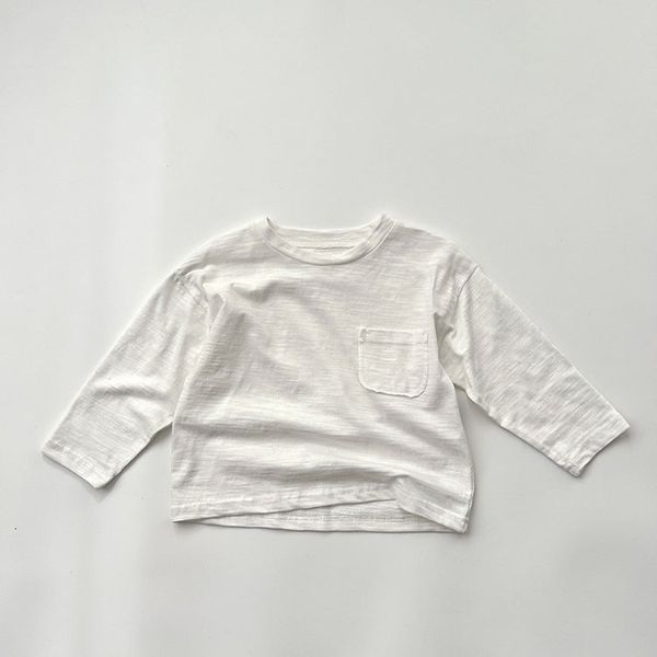 Baby Solid Color Pocket Patched Design Casual Shirt - 110 (3-5Y) / White