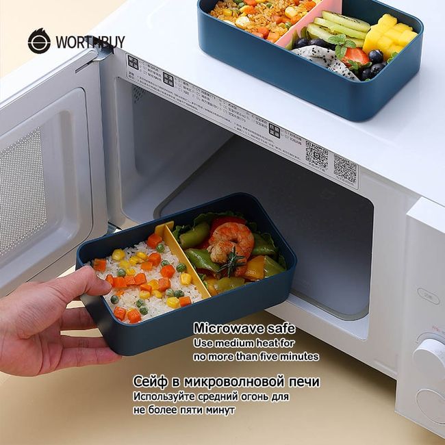 WORTHBUY Portable Lunch Box Microwave Safe Plastic Bento Box With