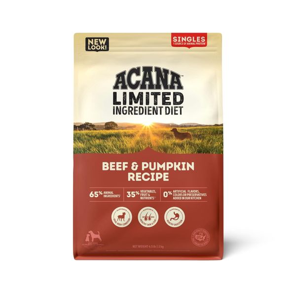 ACANA Singles Beef and Pumpkin Dry Dog Food 4.5 lb Grain Free High Protein