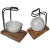 eleganter Rasierständer DESIGN Olivenholz