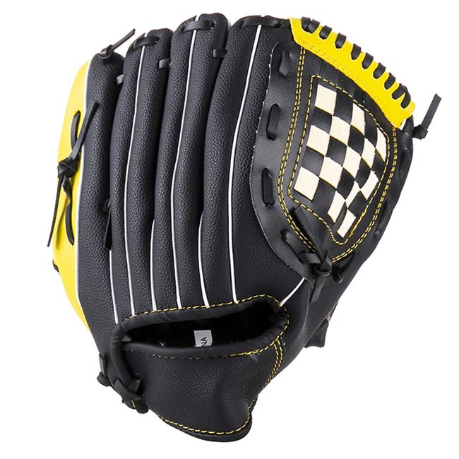 Nade Baseball Gloves Soft (General/Adult & Kids) (Right Throw) All-Round 10.5-12.5 Inches Beginner, Club Activities, Grass Baseball Practice (Yellow, 10.5")