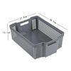 Kiddream 2 Pack Plastic Stackable Storage Baskets, Large Organizer Baskets, Grey