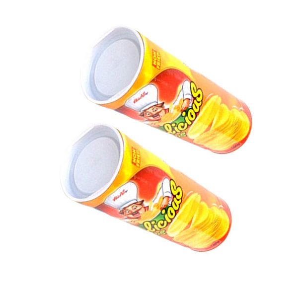 Funny Jokes in a Can: Potato Chip Cans Scary Trick Jump Spring Snake Toy April Fool Day Party Supplies Tricky Toy for Children 2pcs