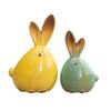 TOYANDONA 2pcs Easter Bunny Rabbit Figurines Ceramic Rabbit Statues Car Interior Figures for Easter Party Table Decoration
