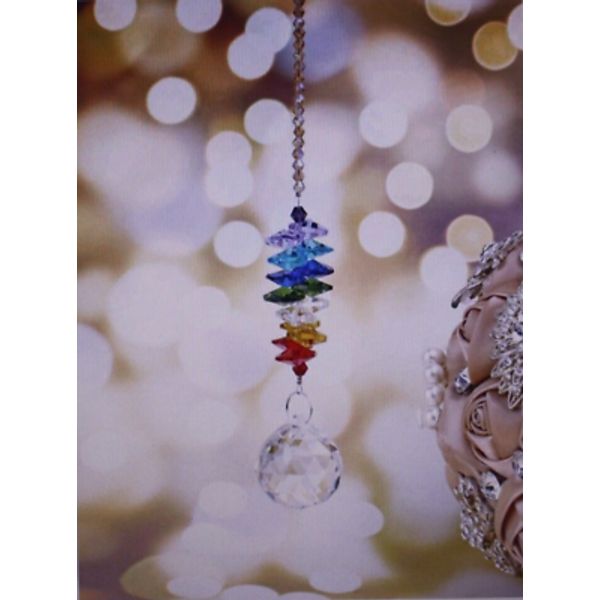 Crystal Prism Suncatcher Multi-Color Hanging Car Mirror Home Garden Gift NWT