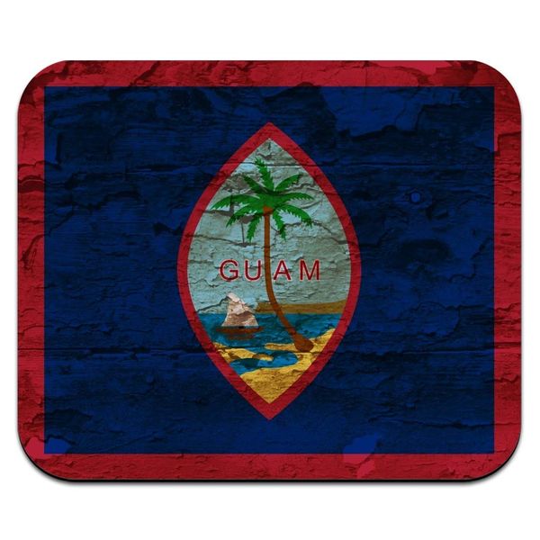 Rustic Distressed Guam Flag Low Profile Thin Mouse Pad Mousepad