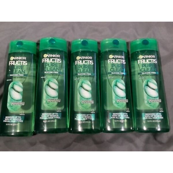 5 Garnier Fructis Pure Clean Silicone Free Purifying Shampoo 12.5 Fl Oz