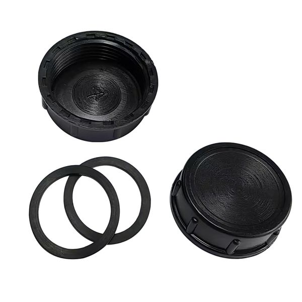 Qrity 2 Pieces Kitchen Sink Drain Pipe Plug Drain Pipe Threaded Cap, 39mm Closing Cap, Black