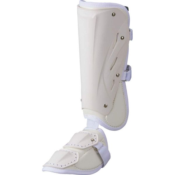 ZETT BLL2081R Baseball Leg Guard for Left Hitter, Matte Type, White (1100)