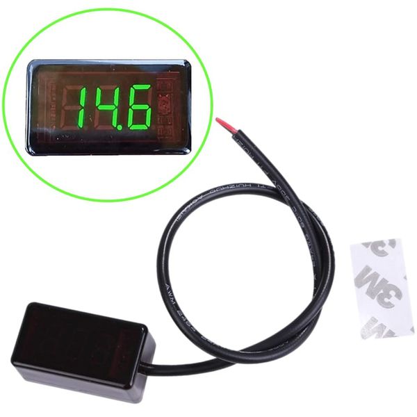 Rubonarie Compact Voltmeter Digital Mini Voltmeter Digital Voltmeter LED Display LED Digital Voltmeter Voltage Display Customized Voltage (Green)