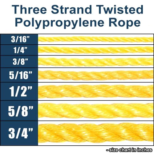 Paracord Planet Three Strand Twisted Polypropylene Rope – Indoor and Outdoor Uses (3/8 Inch X 100 Feet, Black)