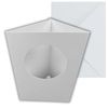 5 Pack A6 White Rounded Top Circle Aperture Card Blanks & Envelopes, Tri-Fold - 300gsm