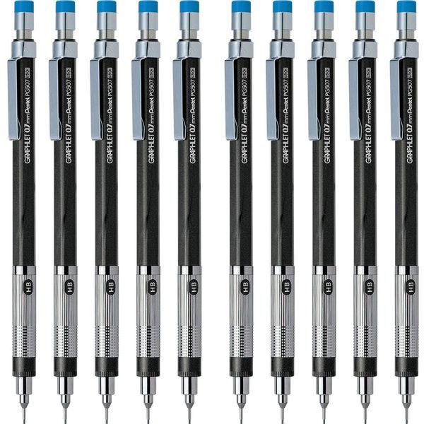 Pentel PG507-CD Mechanical Pencil Graphlet 0.03 inch (0.7 mm), 10 Pens