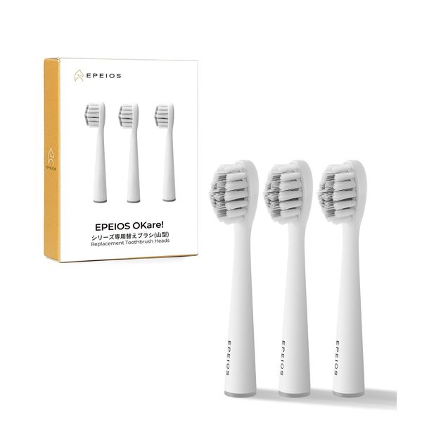 Epeios EPA2002 Electric Toothbrush, Sonic Toothbrush, Mountain Type Replacement Brush Head, 3 Toothbrush, Sonic Type, Electric Toothbrush Dedicated Replacement Brush, OKare! ET003, OKare!