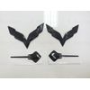Gloss Black Front & Rear & Stingray Cross Flags Emblem For 2014-2019 Corvette C7
