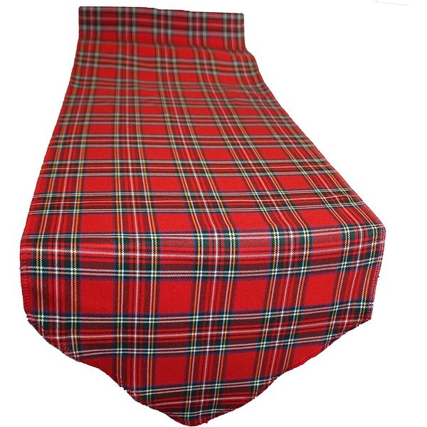 Elegant Event Essentials - Red Tartan Table Runner 12" x 108" (1FT x 9FT) - Traditional Scottish Tartan Pattern - Durable & Versatile Fabric - Versatility - For Holiday Celebration, Themed Event