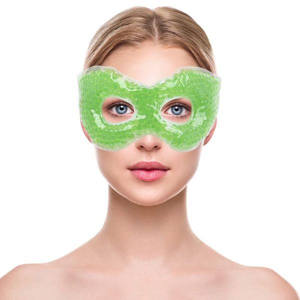 NEWGO®Cold Eye Mask Reusable Cooling Eye Mask with Mint Scent for Migraine,Puffy Tired Eyes, Dark Circles, Headaches, Hangovers, Sinus Pain - Green