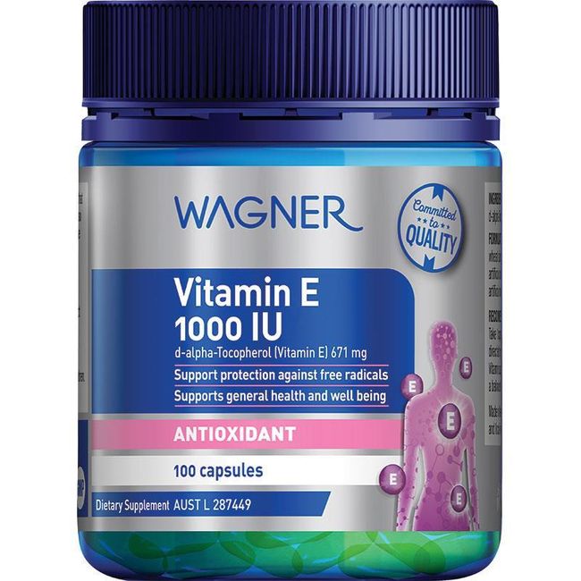 Australia Wagner Vitamin E 1000IU 100Capsules