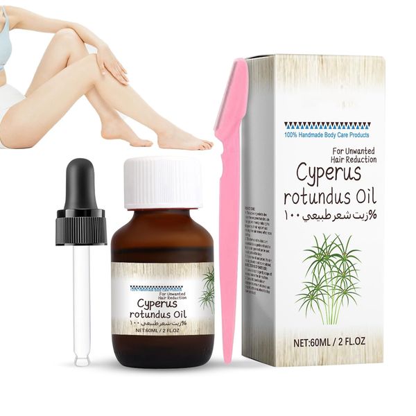 Shefave Cyperus Rotundus Oil, Haarentfernung Cyperus Rotundus Öl, Hair Oil mit Pipette und Epilierer, Natürliches Cyperus Oil, Ätherische Öle für Hair Removal, Haarentferner, Cyprus Öl