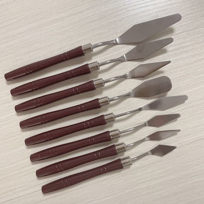 7pcs/set Stainless Steel Palette Knife & Spatula For Oil Paint Mixing