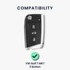 kwmobile Key Cover Compatible with VW Golf 7 MK7 3 Button Car Key Case - Silver High Gloss TPU Protector