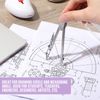 EBOOT Student Geometry Math Set, Drawing Compass and 6 Inch Swing Arm Protractor 180 Degree Math Protractor (Purple)