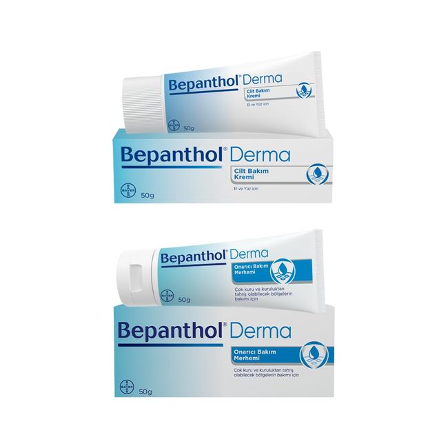 Bepanthol Cilt Bakım Kremi 50 gr + Onarıcı Merhem 50 gr l Avantajlı Günlük Bakım Seti